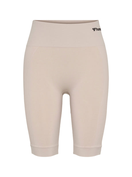 Image for Women's Brand Logo Embroidered Biker Short,Beige