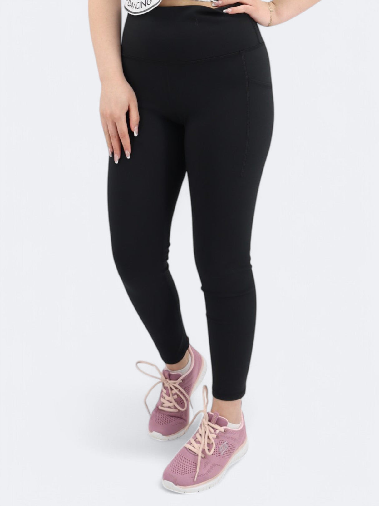 Women's Plain Leggings,Black