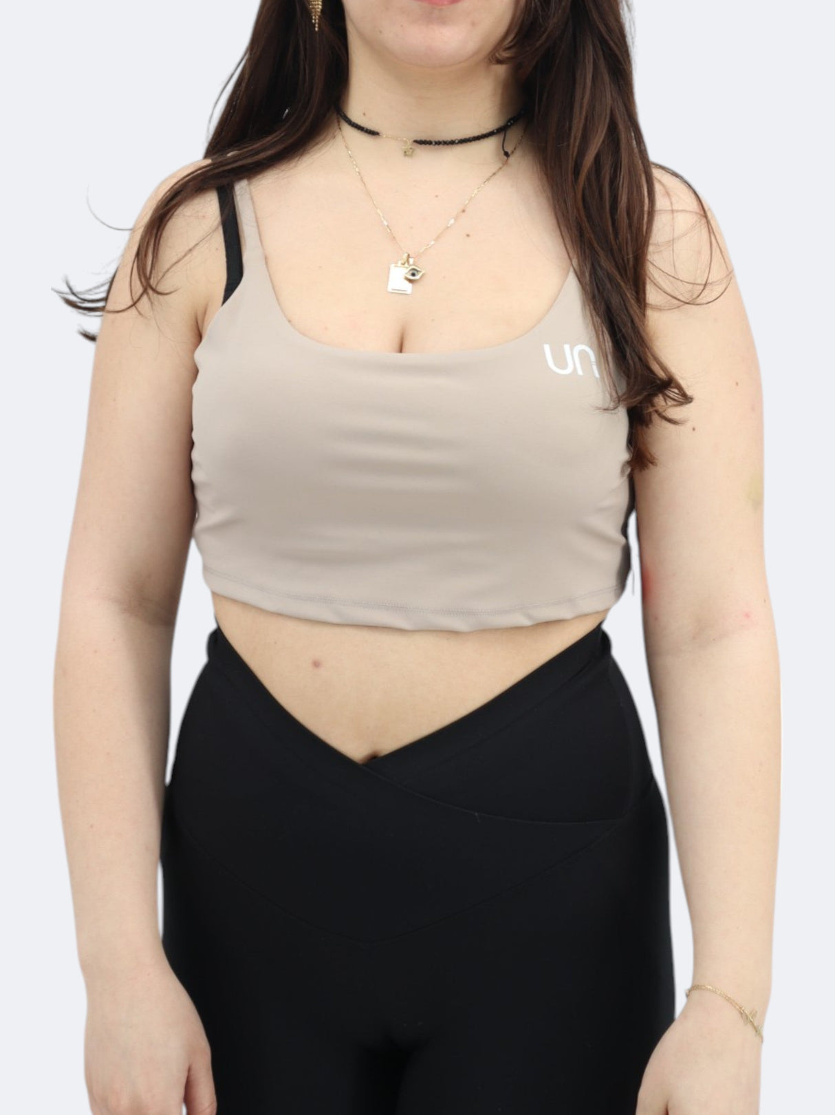 Women's Sports Cropped Top,Beige