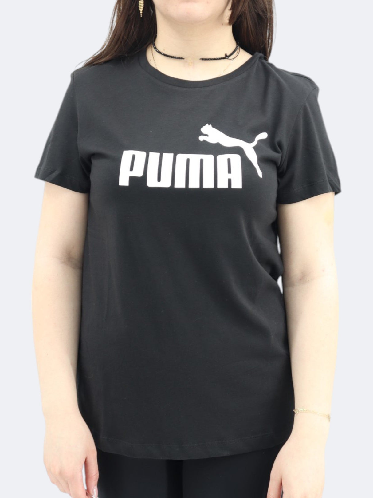 Women's Brand Logo Printed T-Shirt,Black