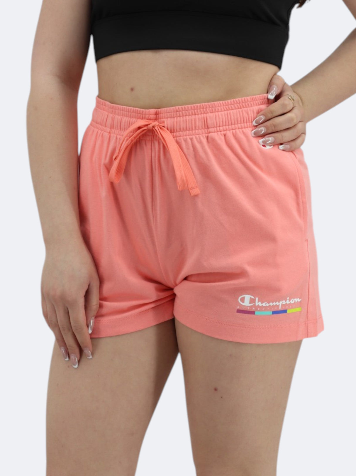 Women's Printed Sports Shorts,Peach