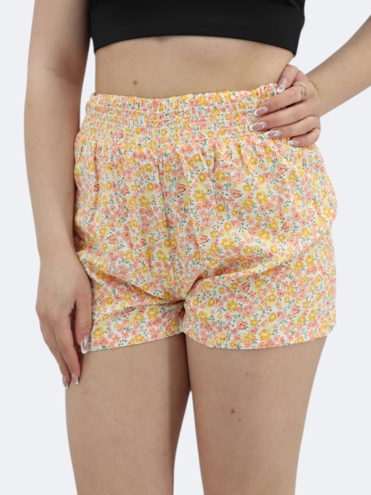 Women's Floral Printed Short,Orange