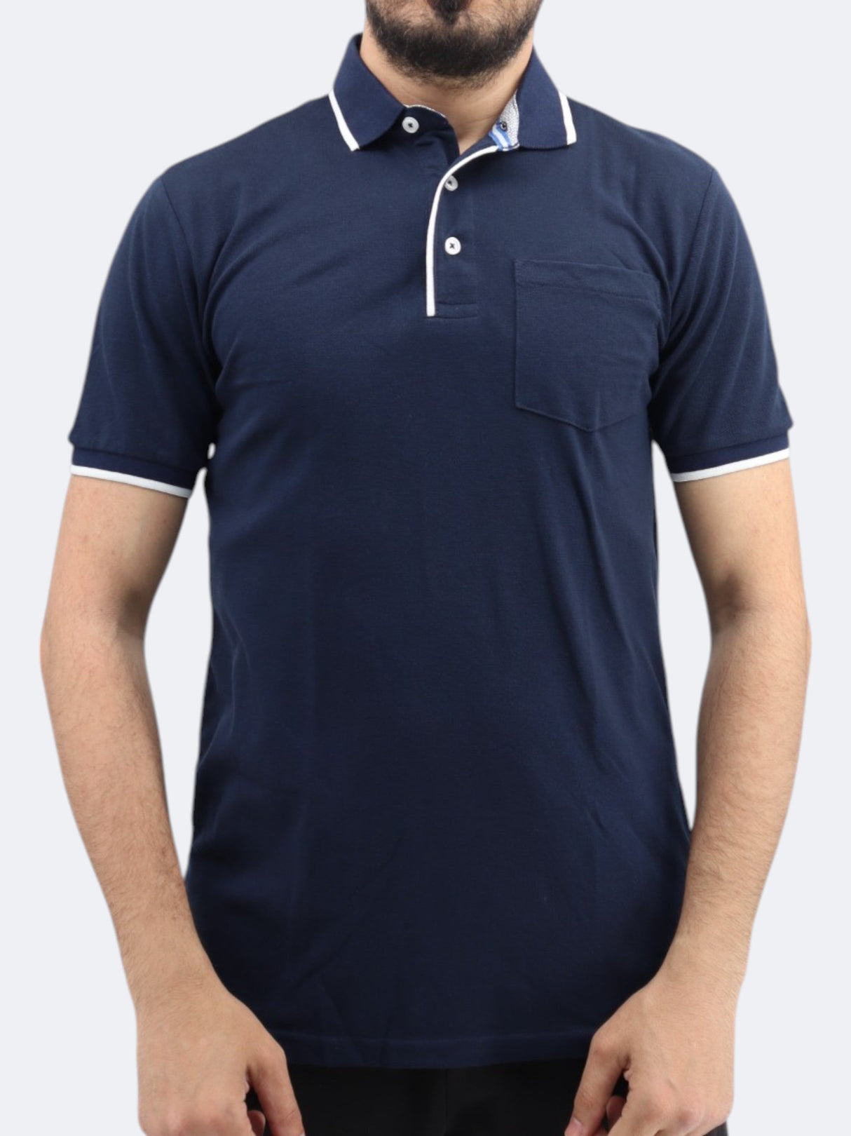 Men's Side Pocket Polo T-Shirt,Navy