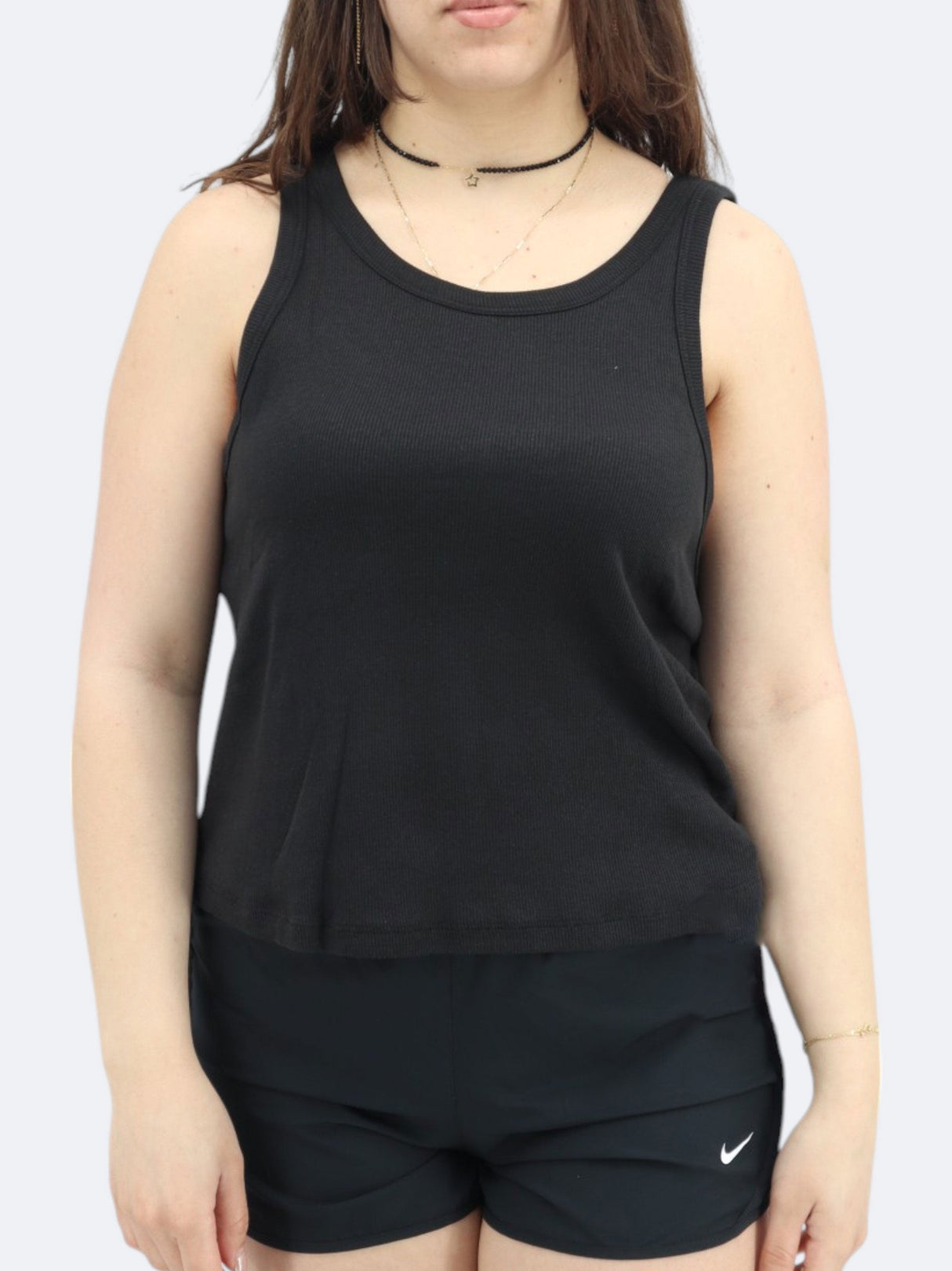 Women's Ribbed Tank Top,Black