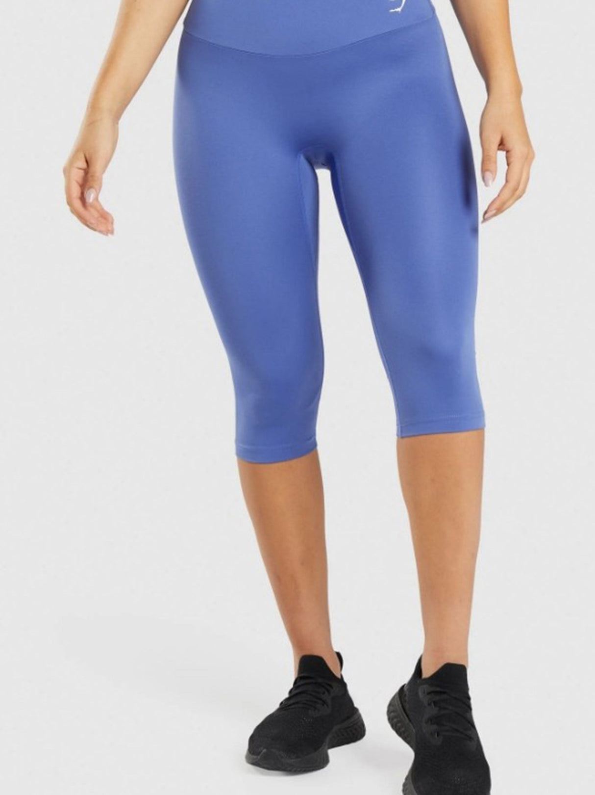 Women's Brand Logo Printed Capri Leggings,Blue