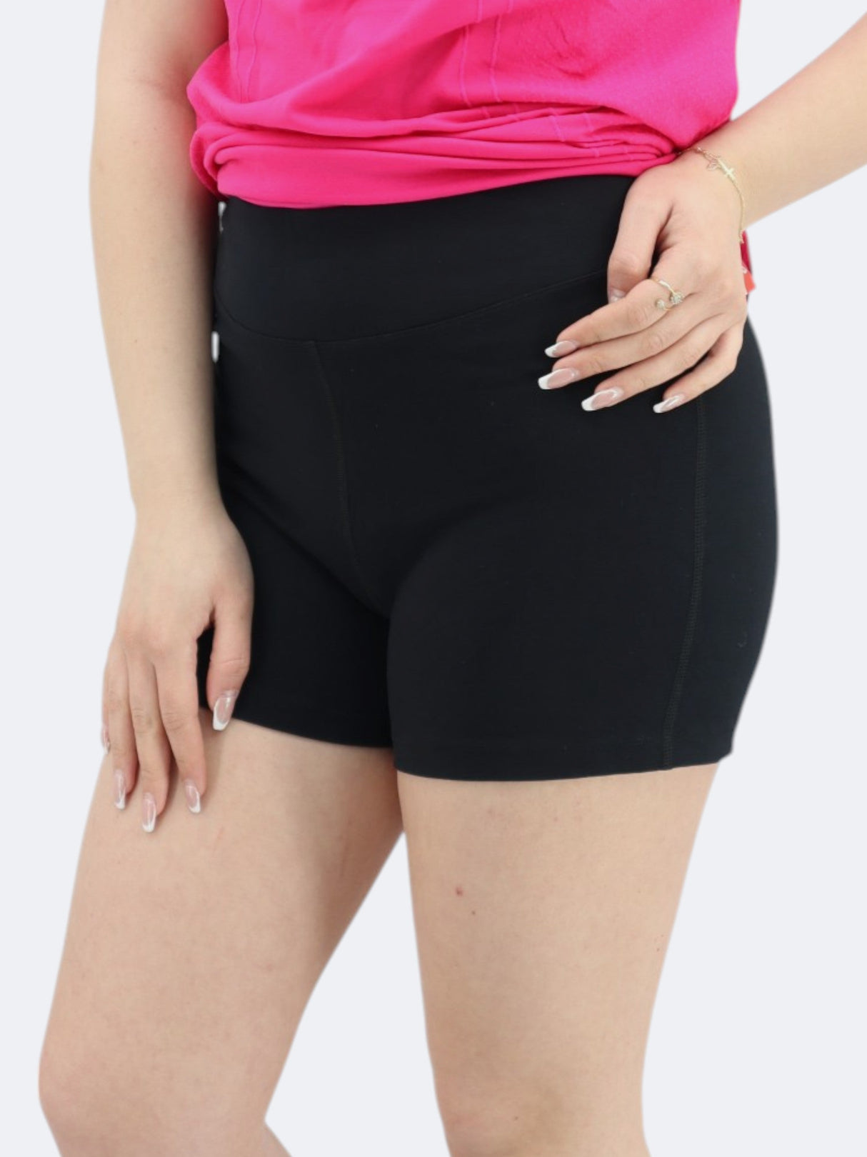 Women's Plain Short Leggings,Black