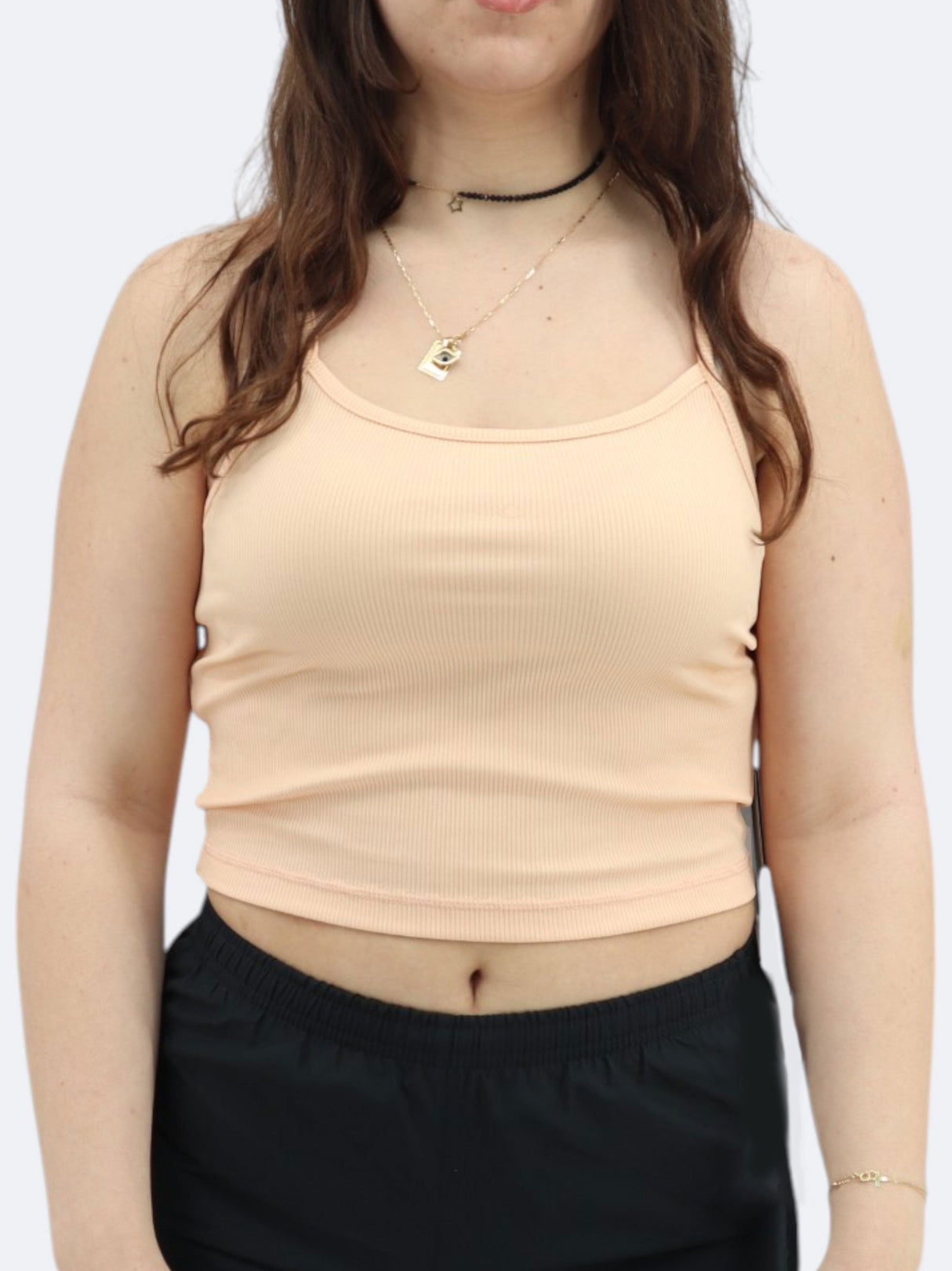 Women's Ripped Cropped Sports Top,Peach