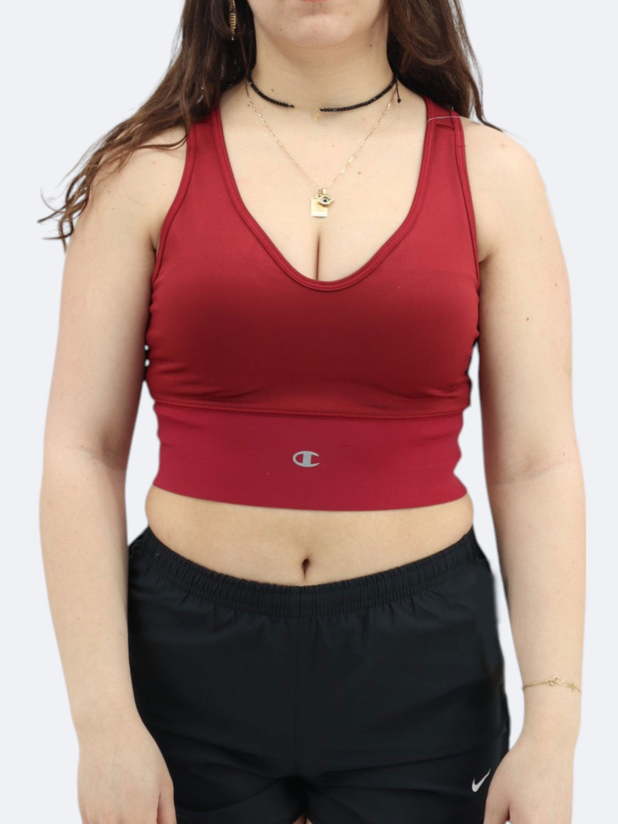 Women's Cropped Sports Top,Wine