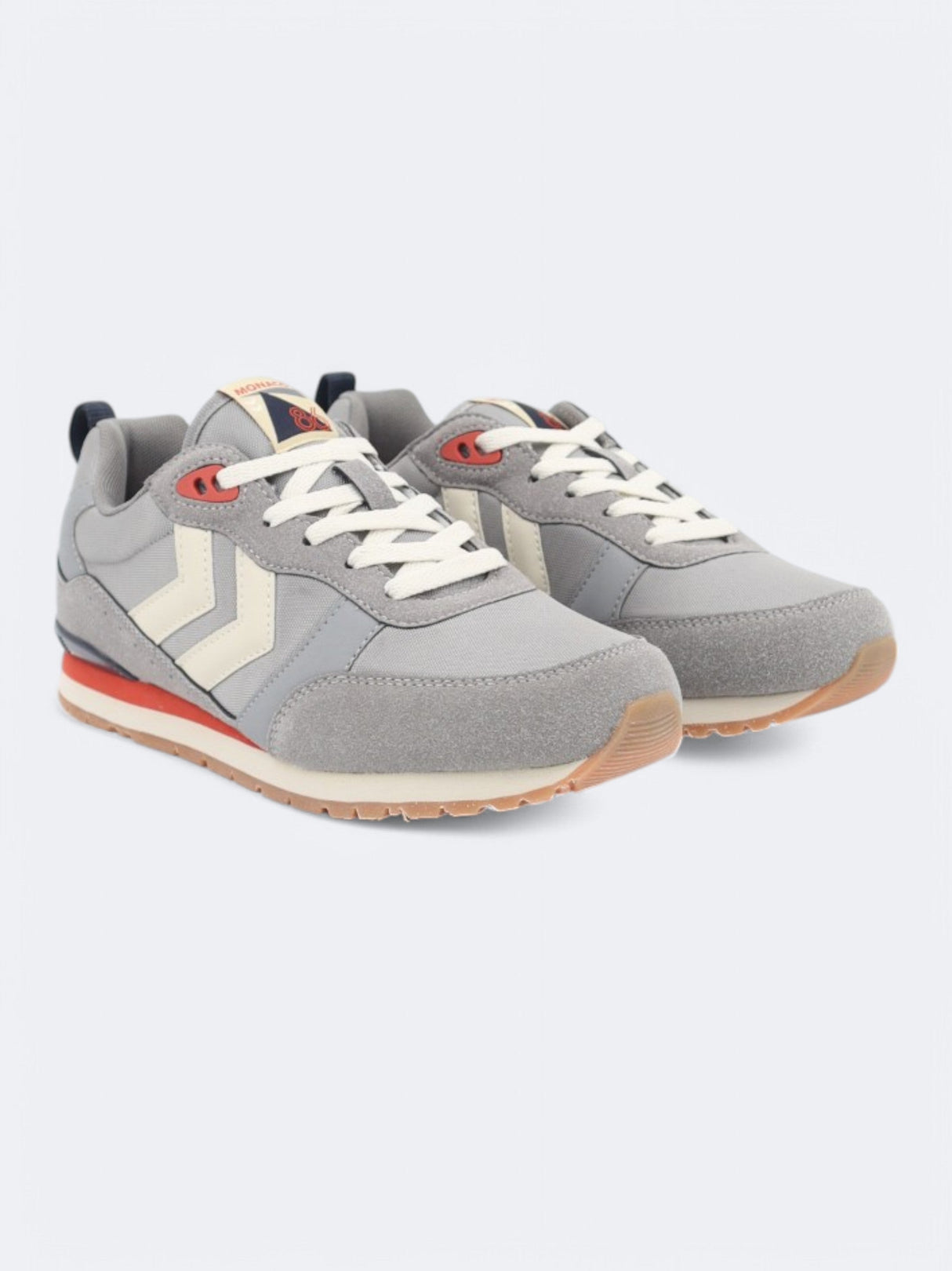 Men's Brand Logo Patched Sneakers,Grey