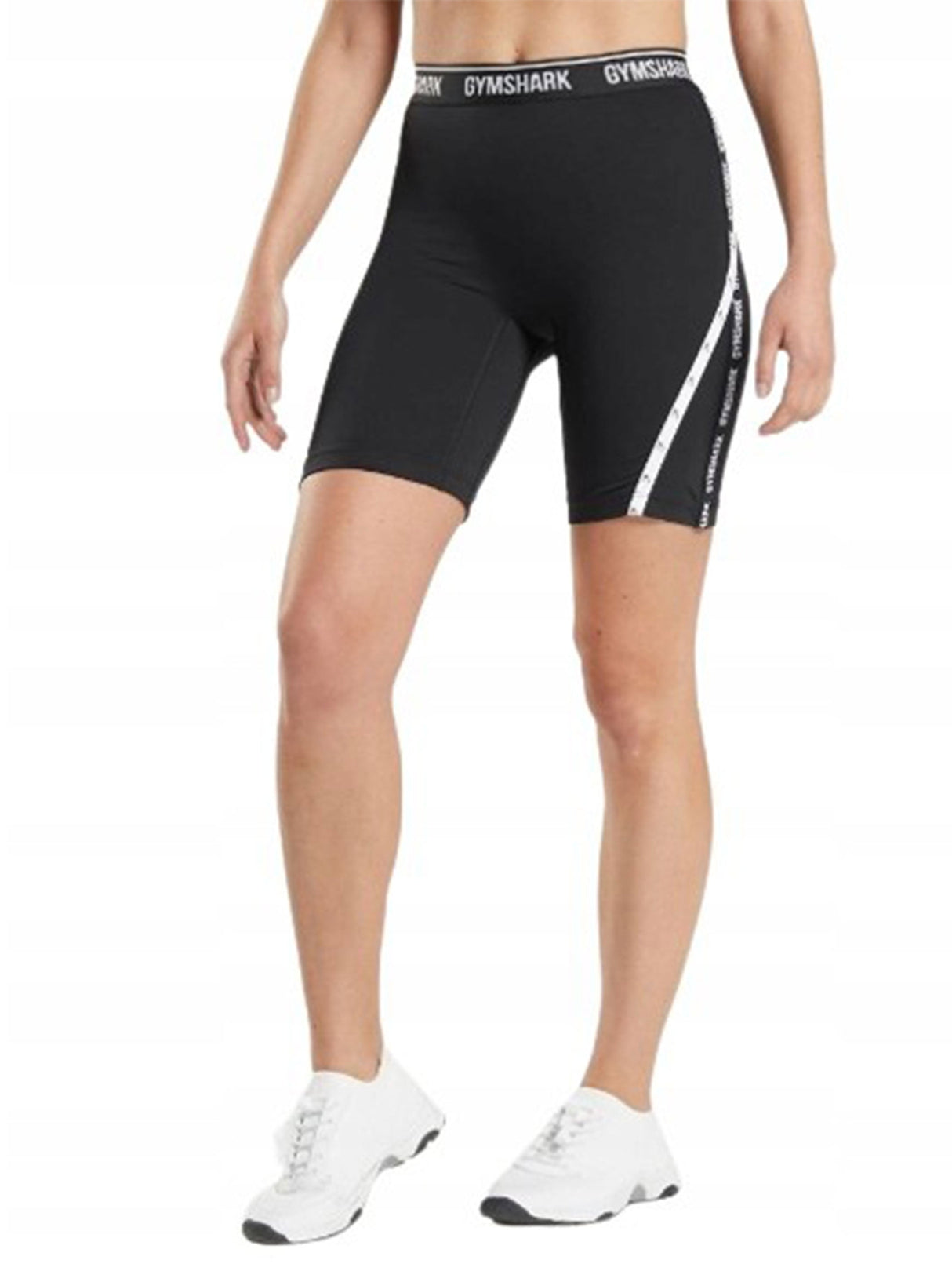 Women's Side Printed Short Leggings,Black