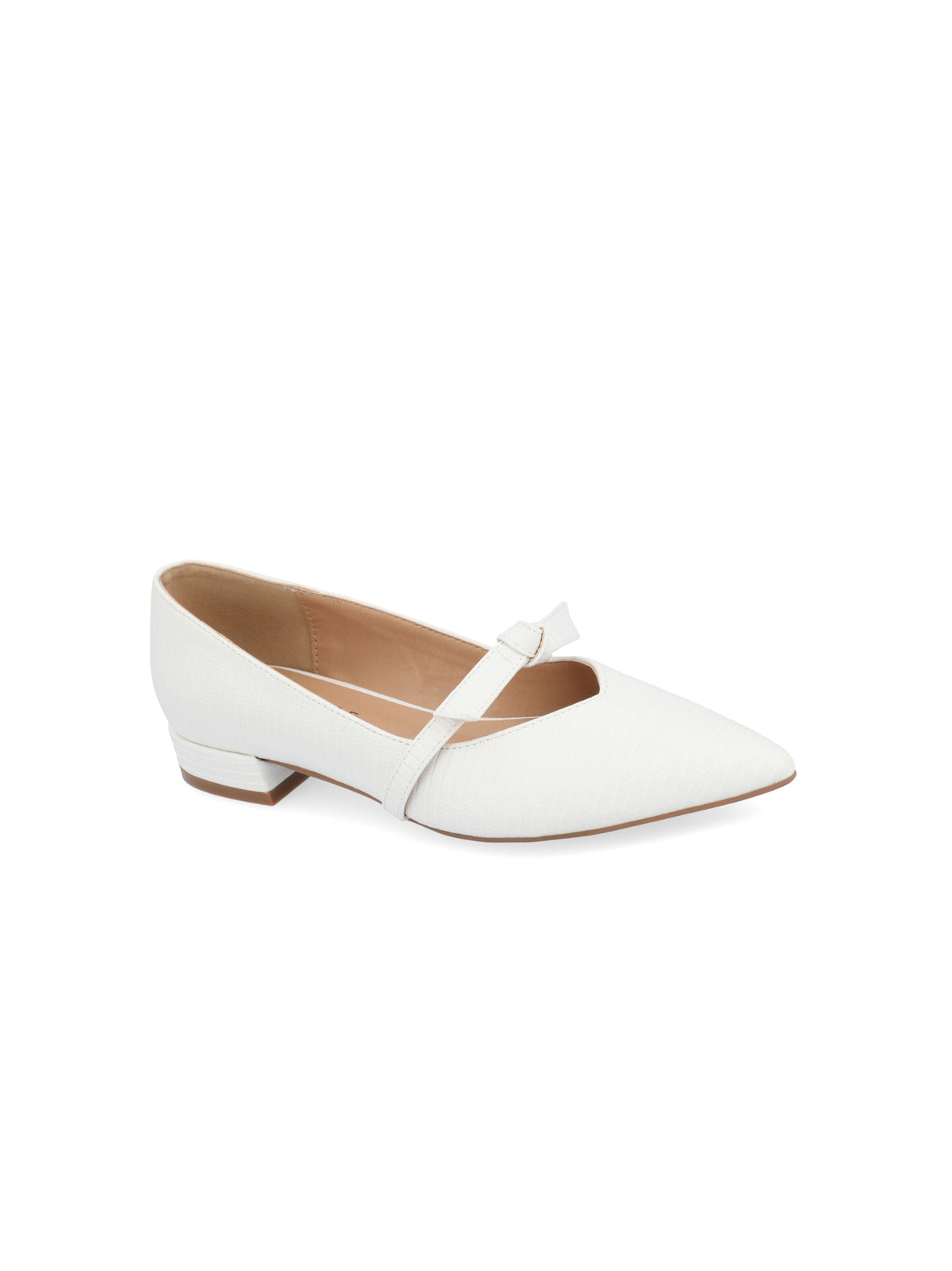 Women's Textured Ballerinas,White