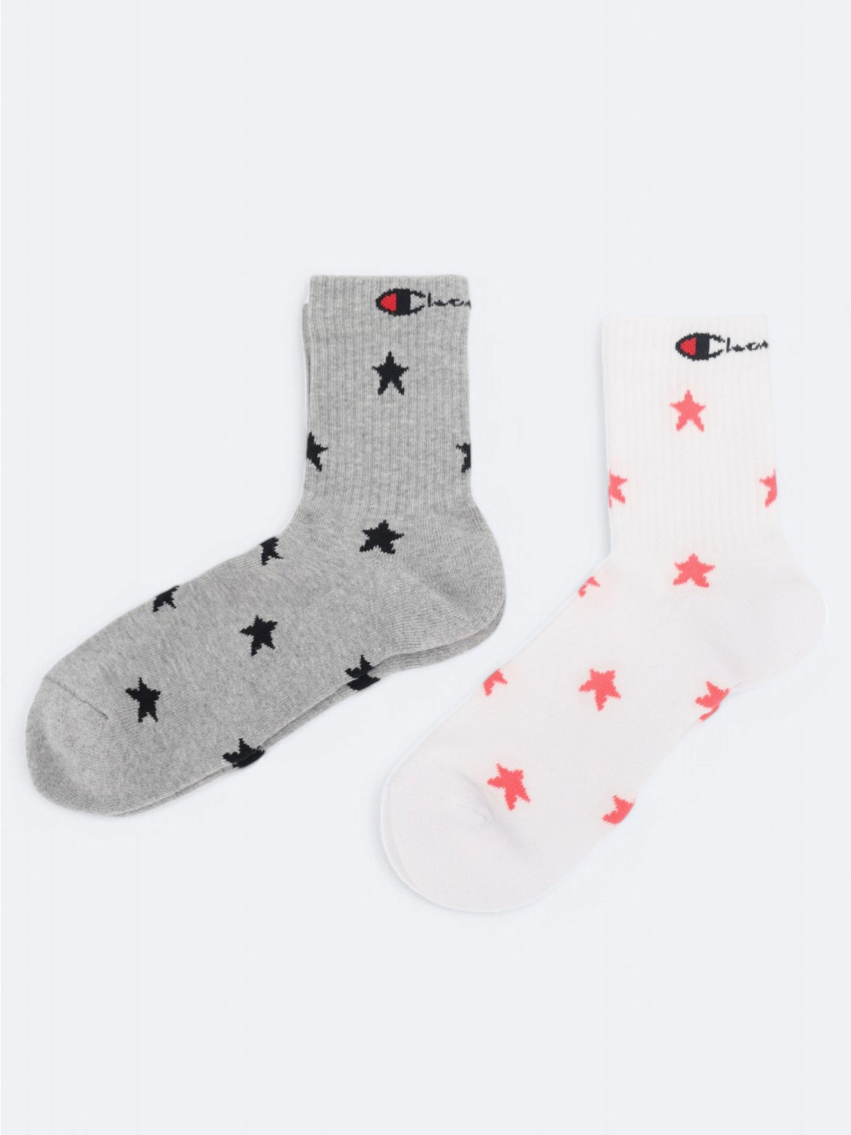 Image for Women's 2 Pair Pack Graphic Printed Socks,White/Grey