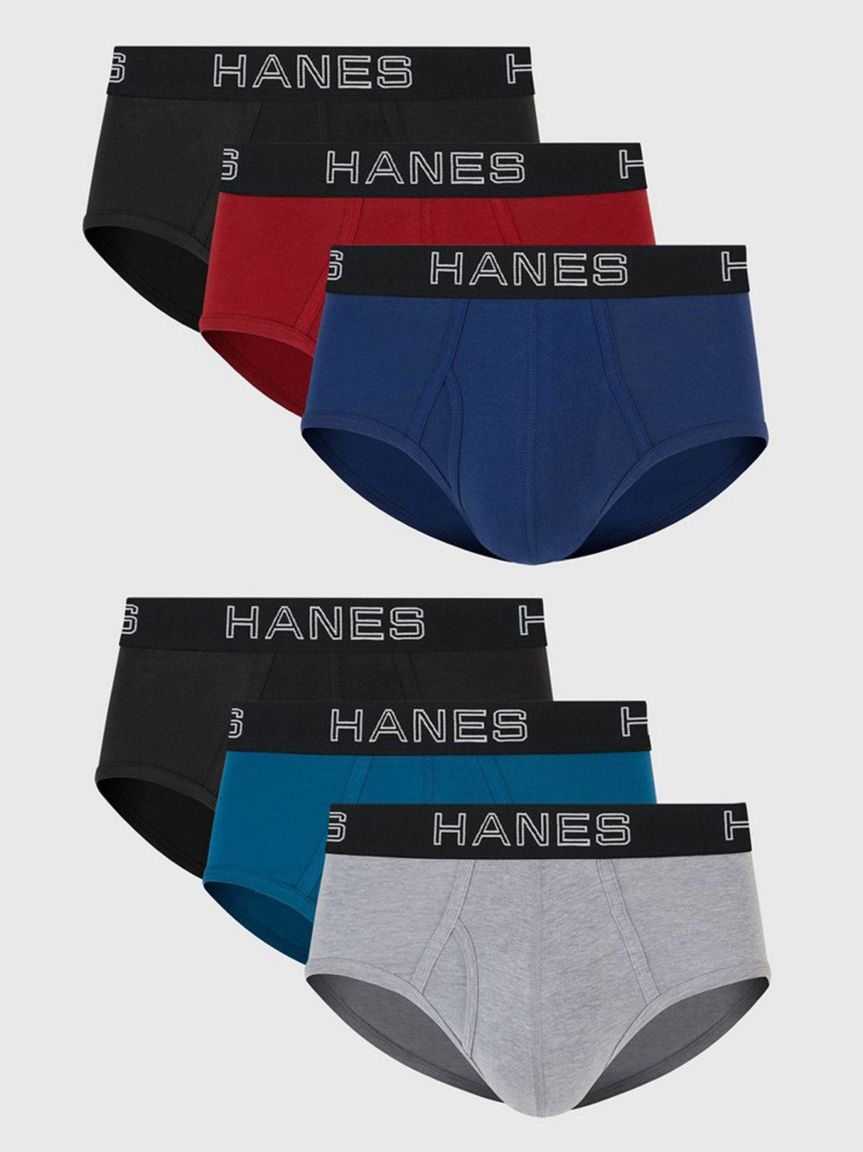 Men's 6 Pcs Plain Briefs Set,Multi