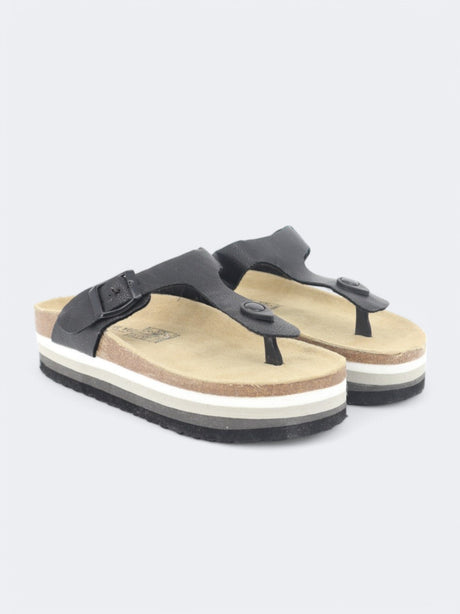 Image for Women's Adjustabe Buckle Slippers,Black