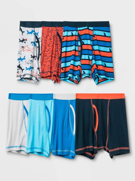 Image for Kid's Boy's 7 Pack Printed Boxer Briefs Set,Multi