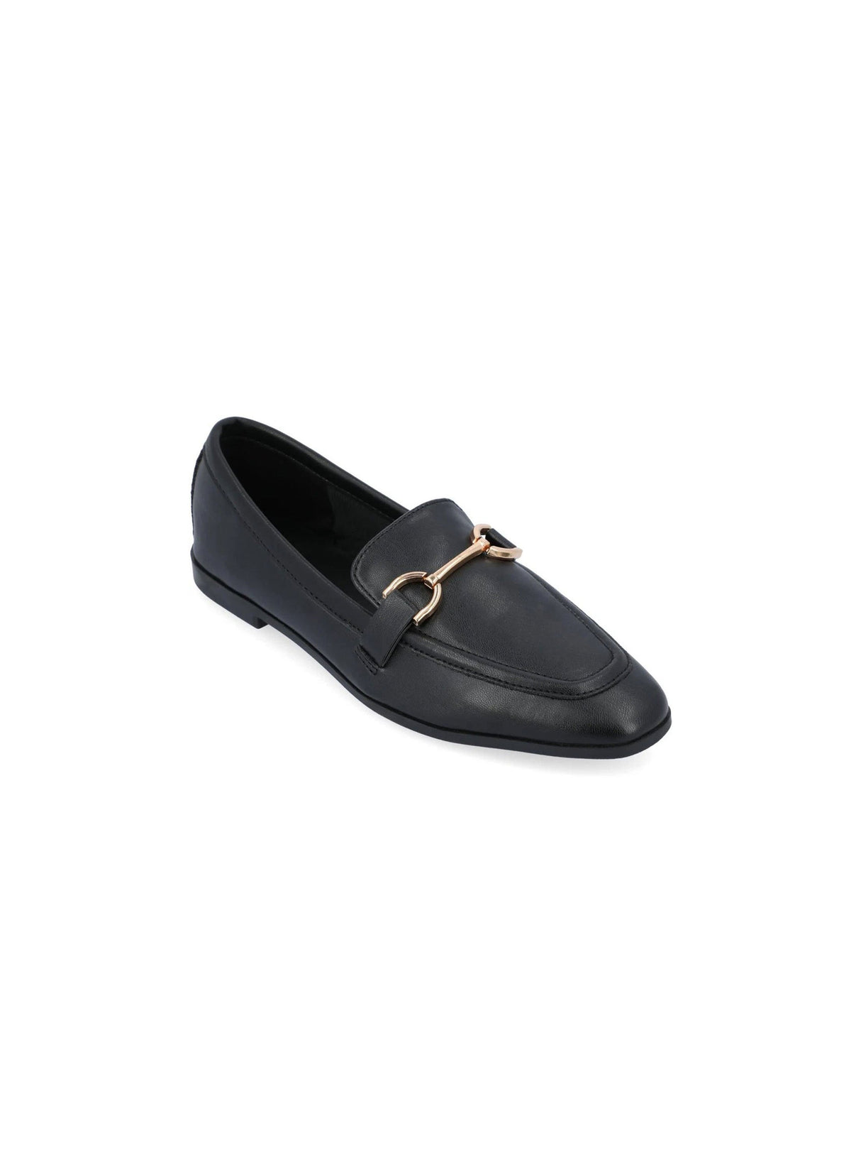 Women's Leather Flat Shoes,Black