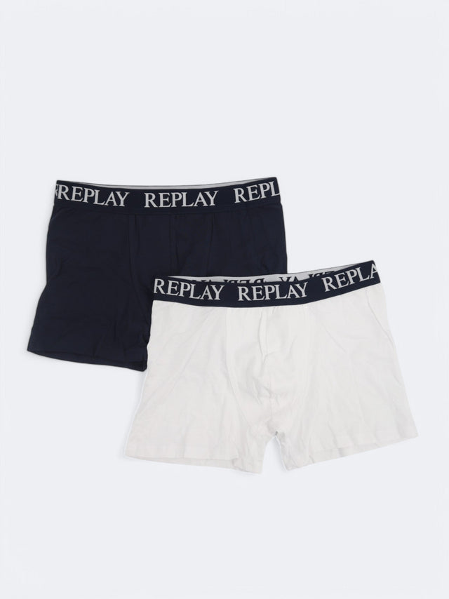 Image for Men's 2 Pack Striped Boxers Set,White/Navy