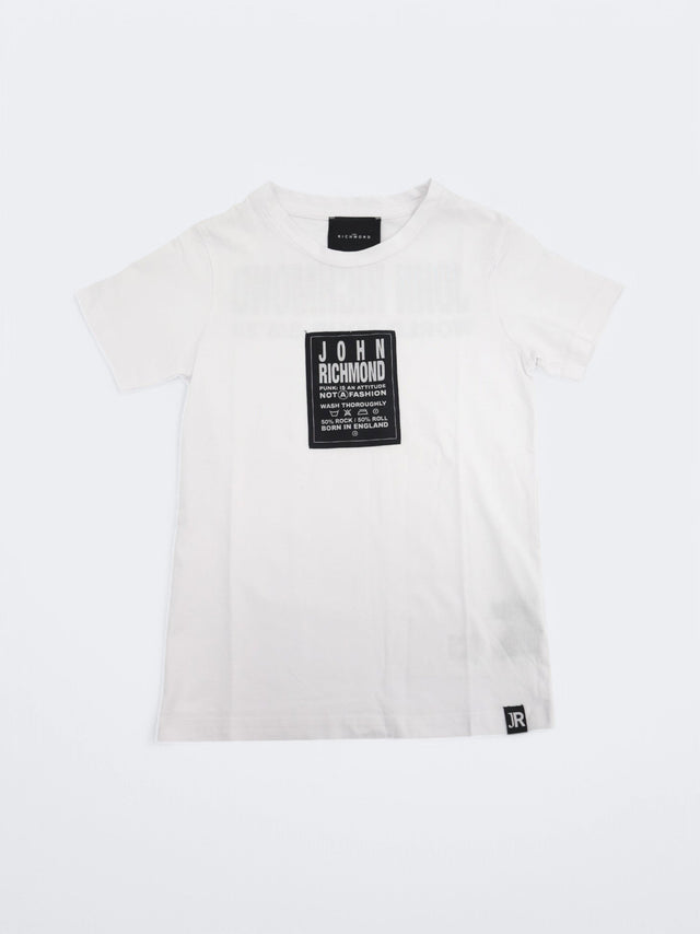 Image for Kid's Boy's Printed Embroidered T-Shirt,White