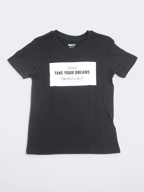 Image for Kid's Boy's Printed T-Shirt,Black