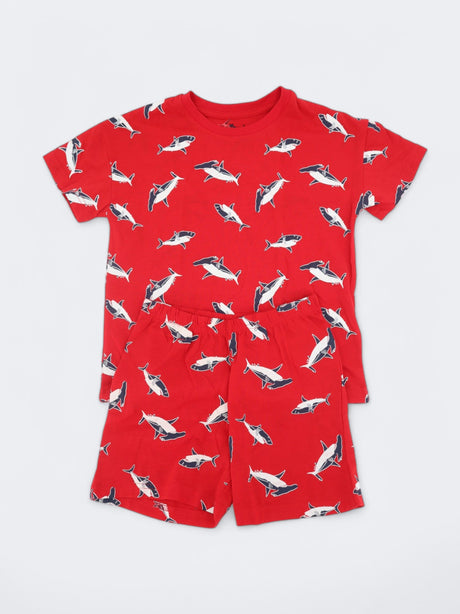 Image for Kid's Boy's Graphic Printed 2Pcs T-Shirt & Short Set,Red