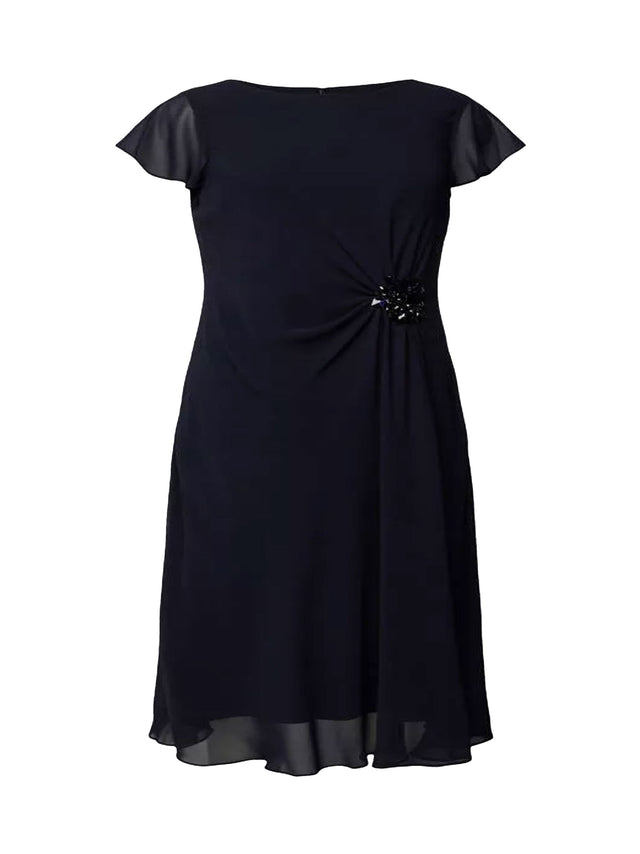 Image for Women's Cocktail Dress With Decorative Stone Trim,Navy