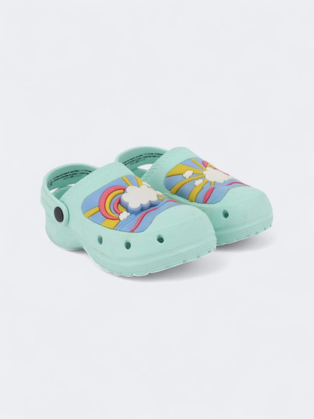 Image for Kid's Girl's Graphic Patch Slippers,Aqua