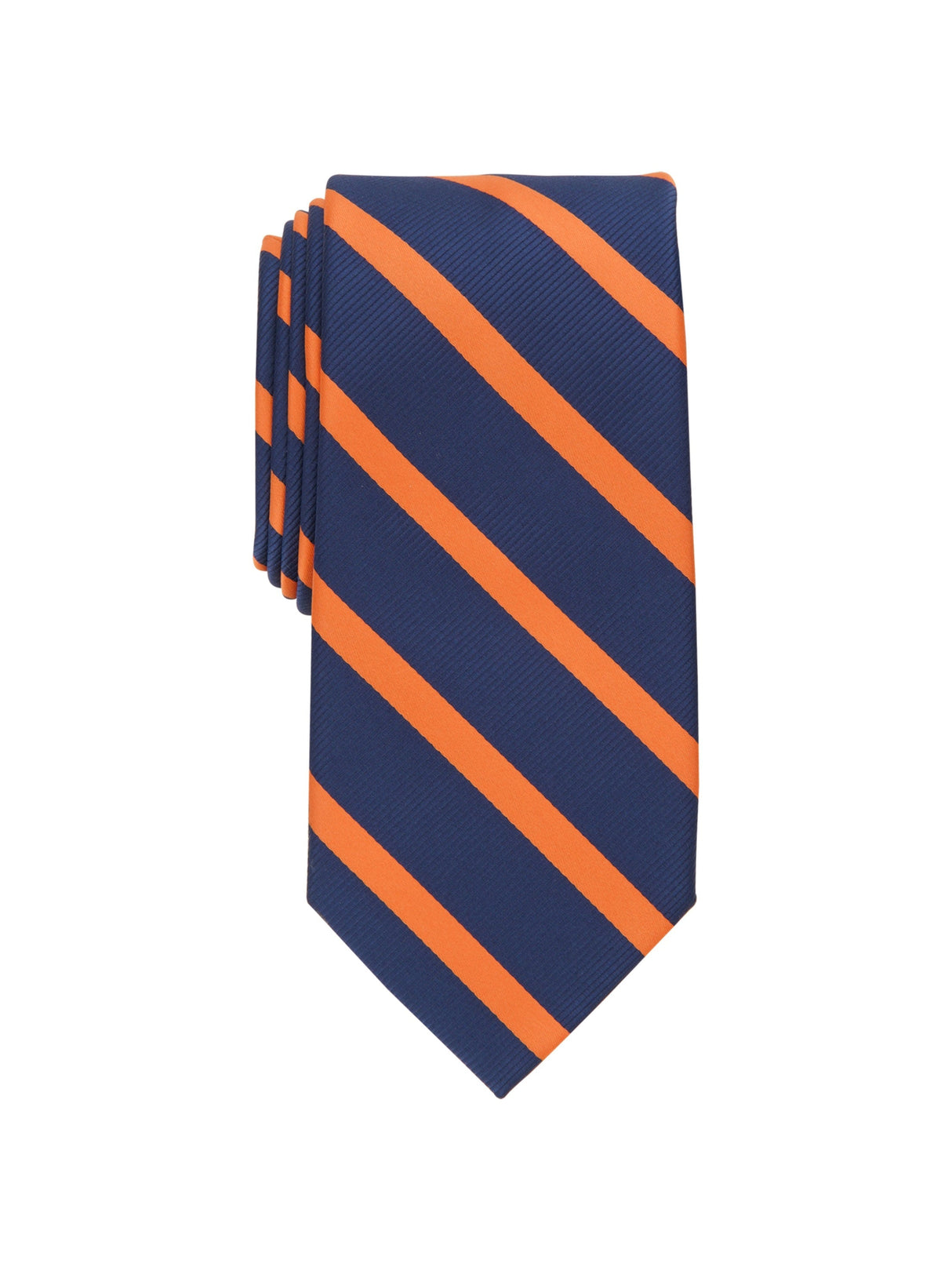 Men's Classic Diagonal Stripe Tie,Navy/Orange