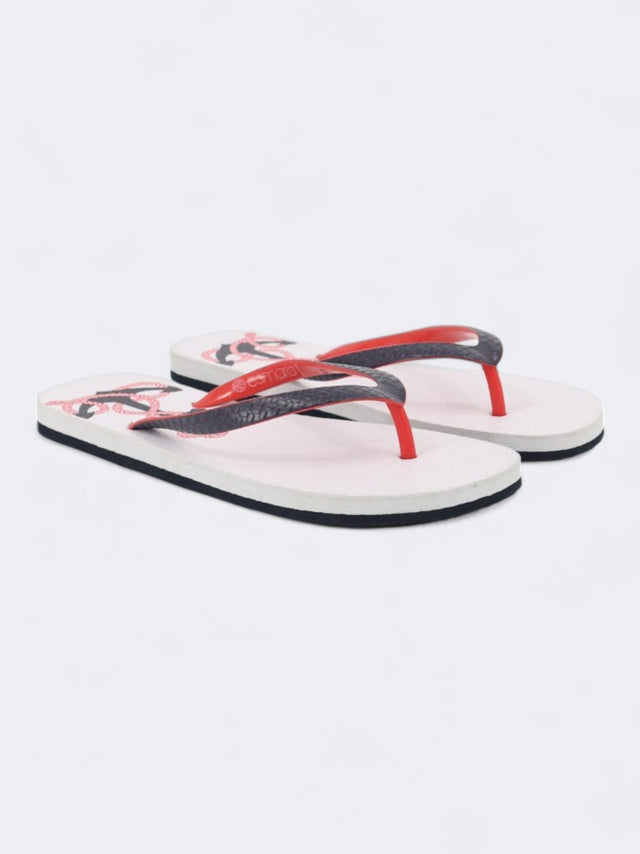 Image for Women's Graphic Printed Slippers,Navy/White