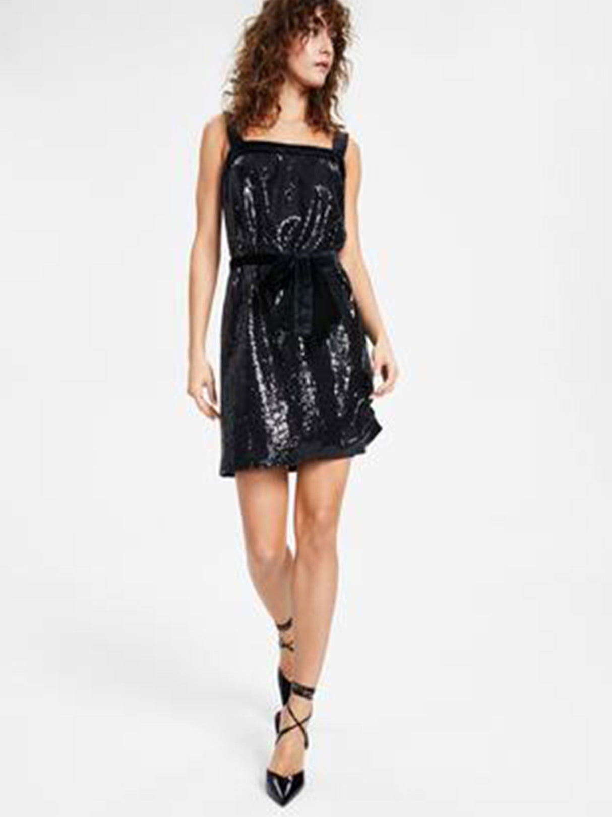 Image for Women's Sequined Mini Cocktail and Party Dress,Black
