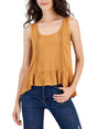 Image for Women's Ruffled Crochet-Trim Tank Top,Brown