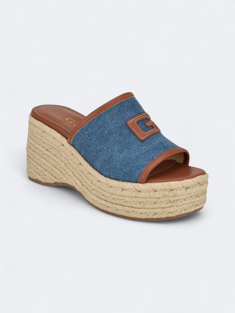 Image for Women's Denim Textured High Heeled Shoes,Blue