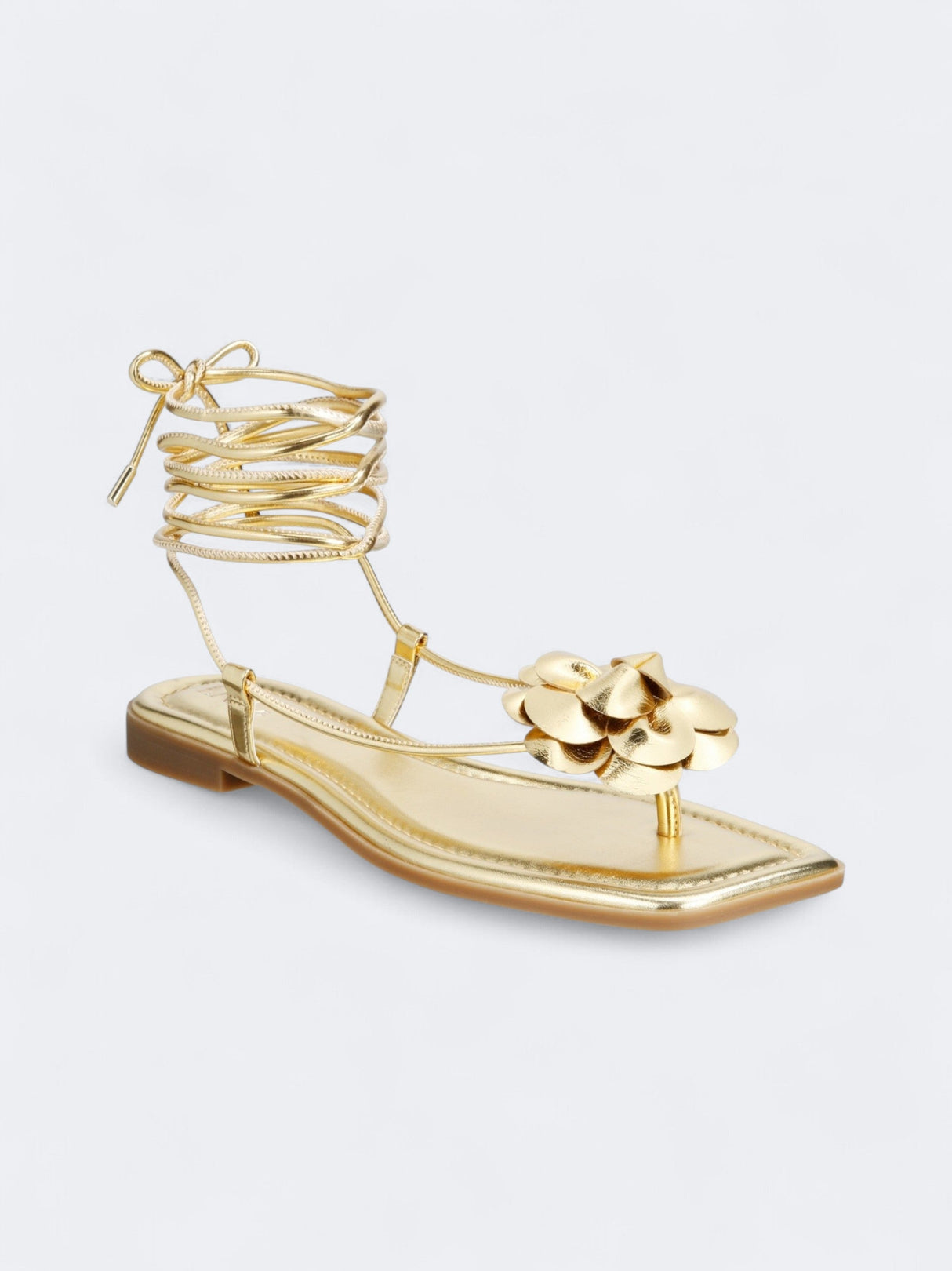 Image for Women's Gilma Flower Flat Sandals,Gold