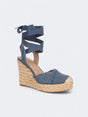 Image for Women's Textured Wedges Ankle Strappy,Blue