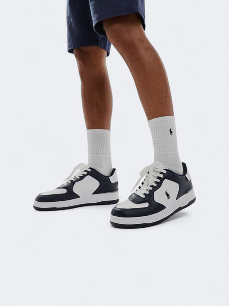 Image for Men's Textured Sneakers,Navy/White