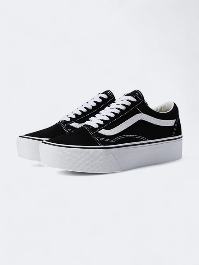 Image for Women's Textured Old Skool Skateform Sneakers,Black
