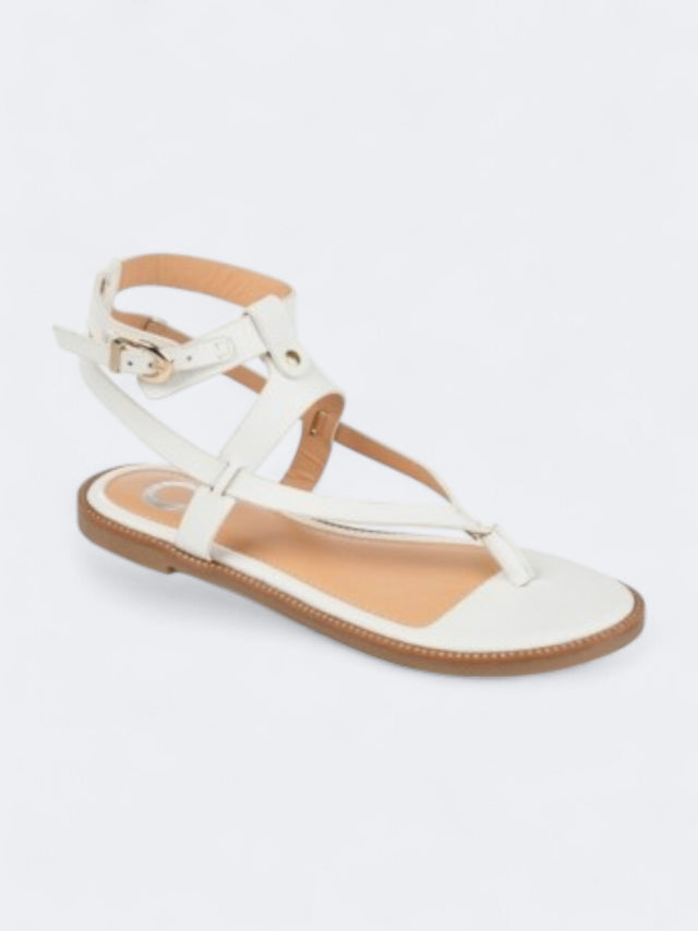 Image for Women's Tangie Ankle Strap Flat Sandals,White