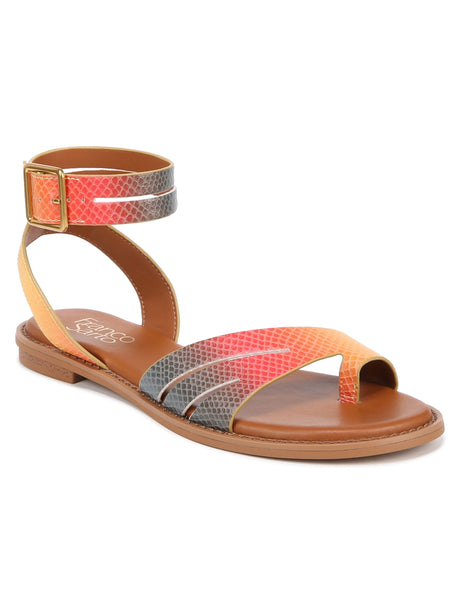 Image for Women's Rainbow Snake Greene Toe Loop Ankle Strap Sandals,Multi