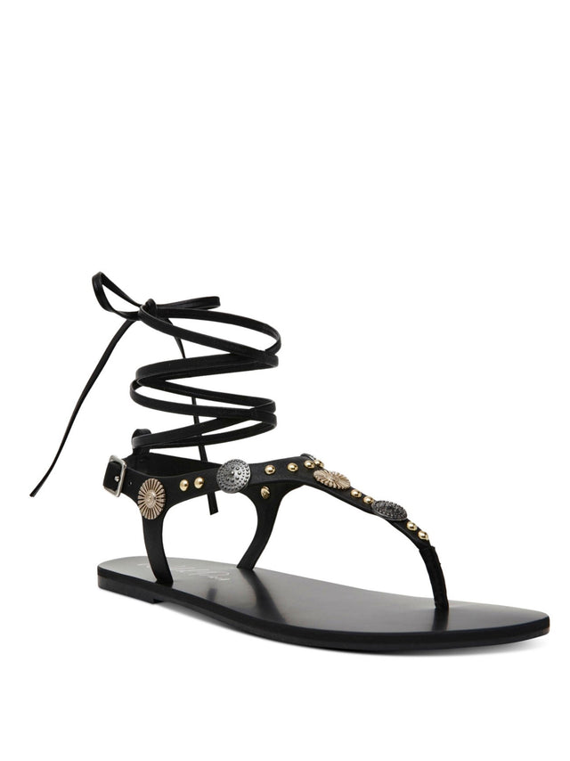 Image for Women's Embellished T-Strap Sandals,Black