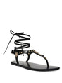 Image for Women's Embellished T-Strap Sandals,Black