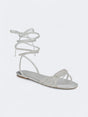 Image for Women's Embellished Strappy Sandals,Silver