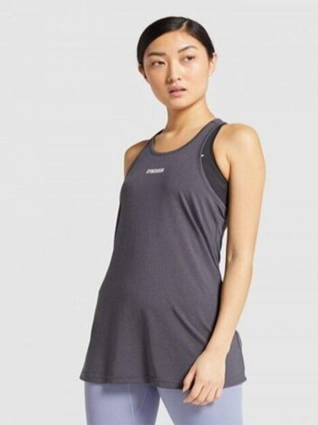 Image for Women's Logo Printed Gym Tank,Grey