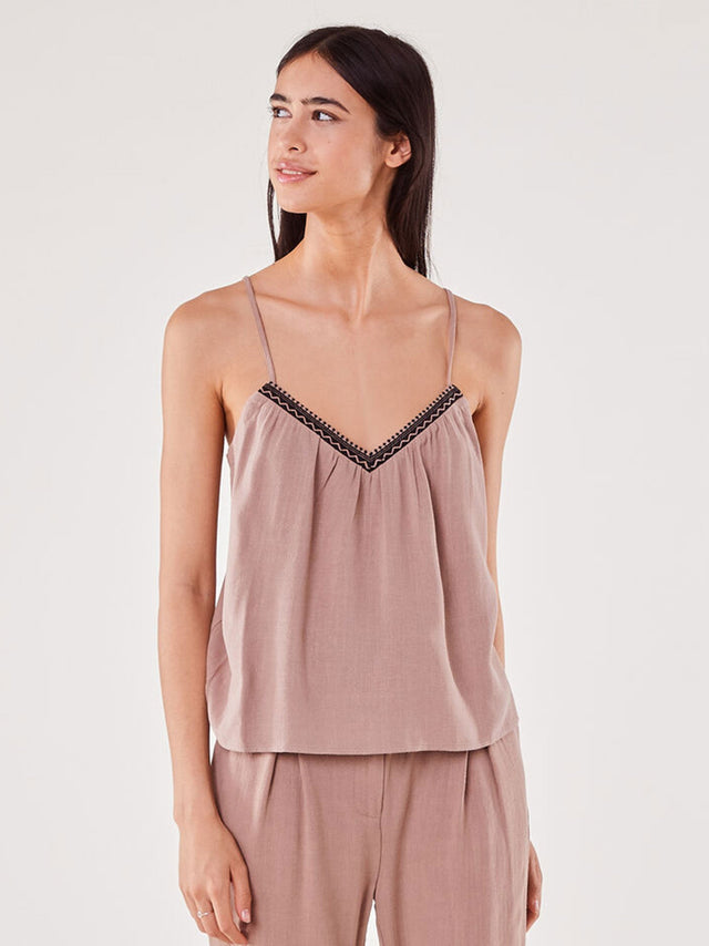 Image for Women's Plain Thin Strap Top,Brown