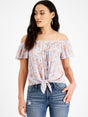 Image for Women's Floral Printed Off Shoulder Top,Purple