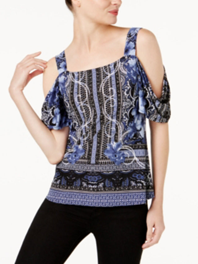 Image for Women's Floral Printed Top,Navy