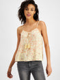 Image for Women's Floral Printed Tiered Camisole,Yellow