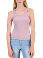 Image for Women's Ribbed Scalloped Trim Tank,Lilac