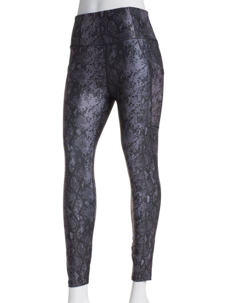 Image for Women's Graphic Printed Snake Skin Side Storage Pockets Leggings,Black