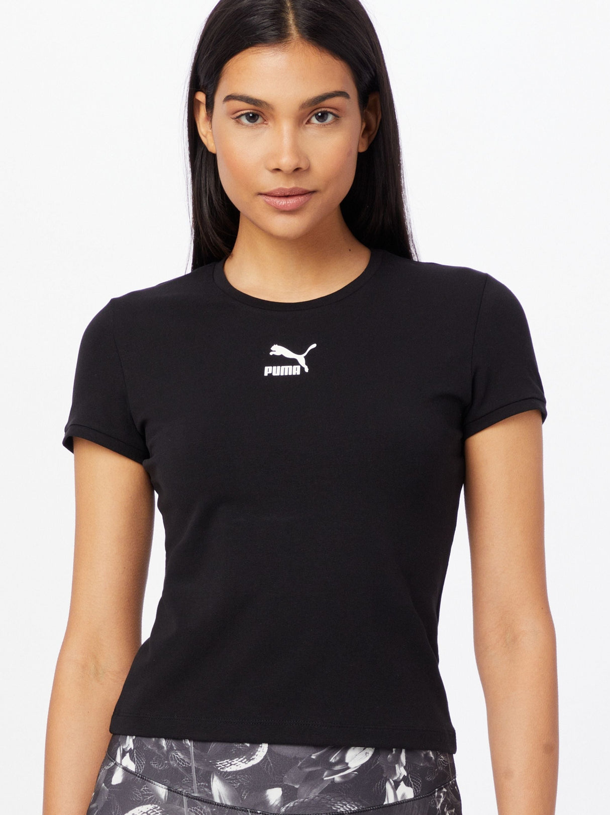 Image for Women's Brand Logo Printed T-Shirt,Black