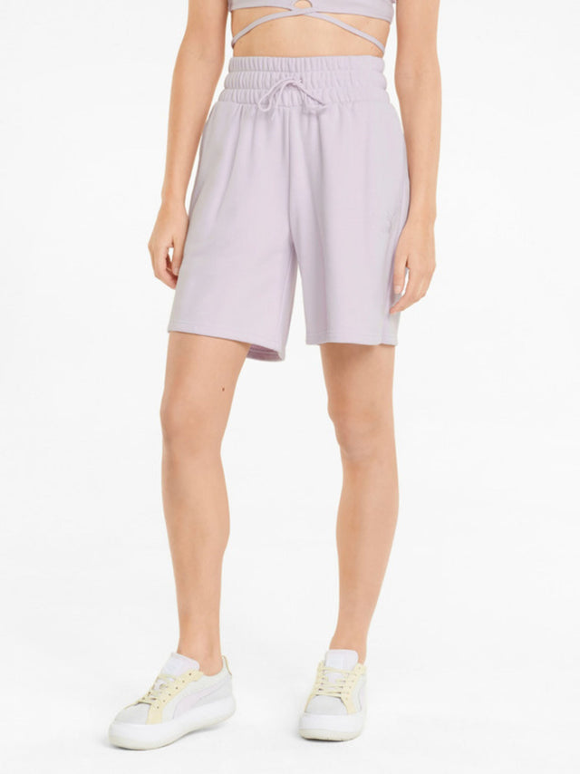 Image for Women's Embroidered High Waist Shorts,Purple