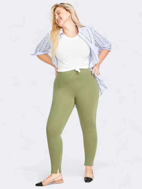 Image for Women's Plain Ponte Skinny Leggings,Olive